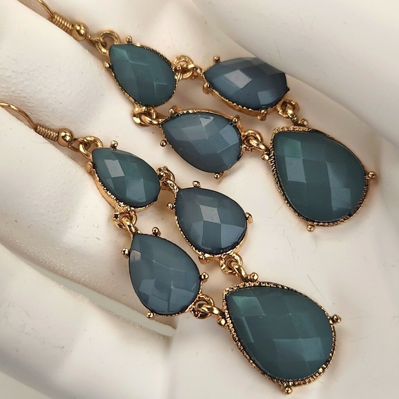 Faux Jade Dangle Earrings - Picture 7 of 9